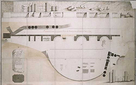 5 – Levantamento do Teatro Romano realizado pelo Arquiteto da Casa Real Francisco Fabri (1798). Arquivo do Museu do Teatro Romano