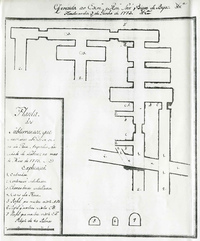 4 - Survey of Roman Galleries by D. Thomaz Caetano de Bem. “Plant of the underground that will be found opening the pipe of Rua Argentea of the city of Lisbon in May 1773; Offered to his Honour the Bishop of Beja: Taken on 2 June 1773”. Public Library and District Archive of Évora